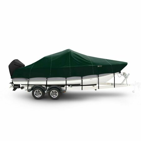 EEVELLE Boat Cover V HULL FISHING Center Console, Low or No Bow Rails Inboard 27ft 6in L 102in W Green SFVCC27102-HTR